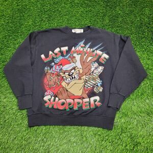 Vintage 1997 Tazmanian Devil Sweatshirt Womens XL 22x25 Black